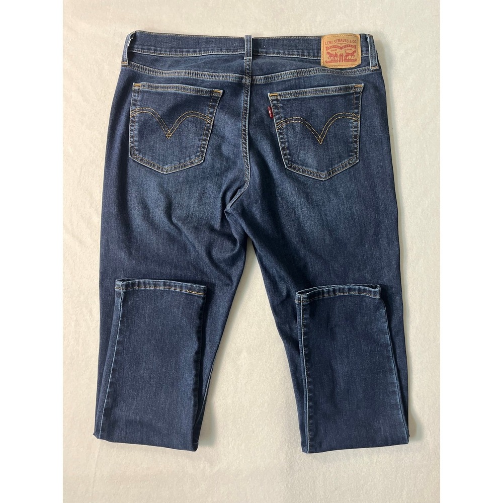 Levis Boyfriend Jeans 30 (33) Dark Wash Straight Leg Minimalist Boho Denim